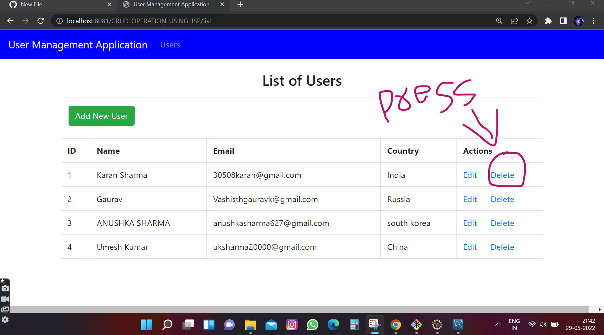 1- application demo - build user management app -... GitHub - 30508karan/USER-MANAGEMENT-APPLICATION