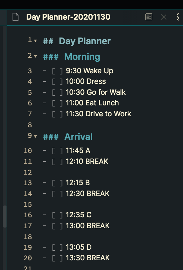Note switches between code block and the normal look as I try to change