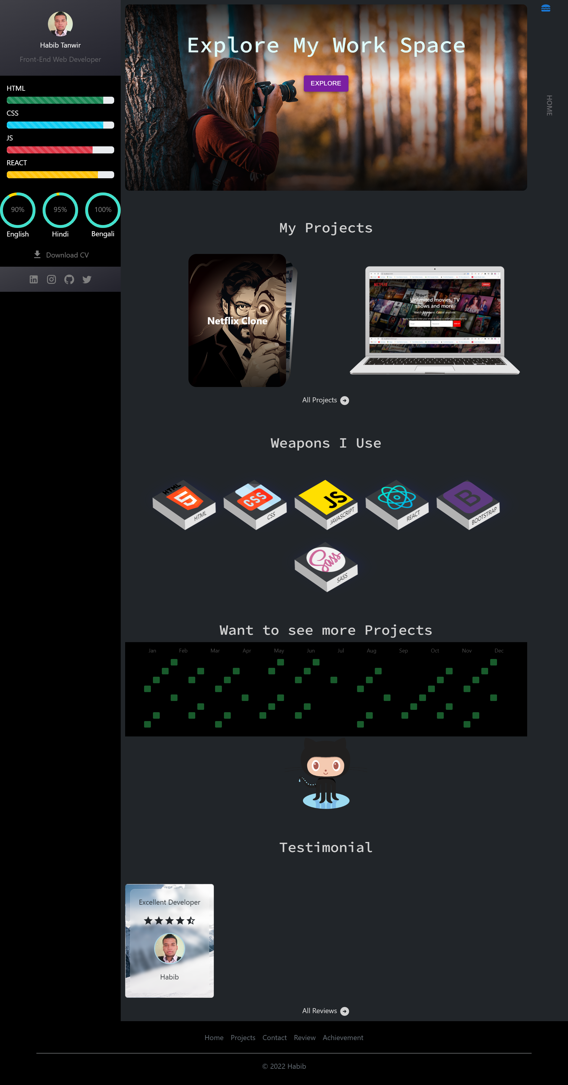 GitHub - Habib7442/React-Portfolio: Created a personal portfolio using ...