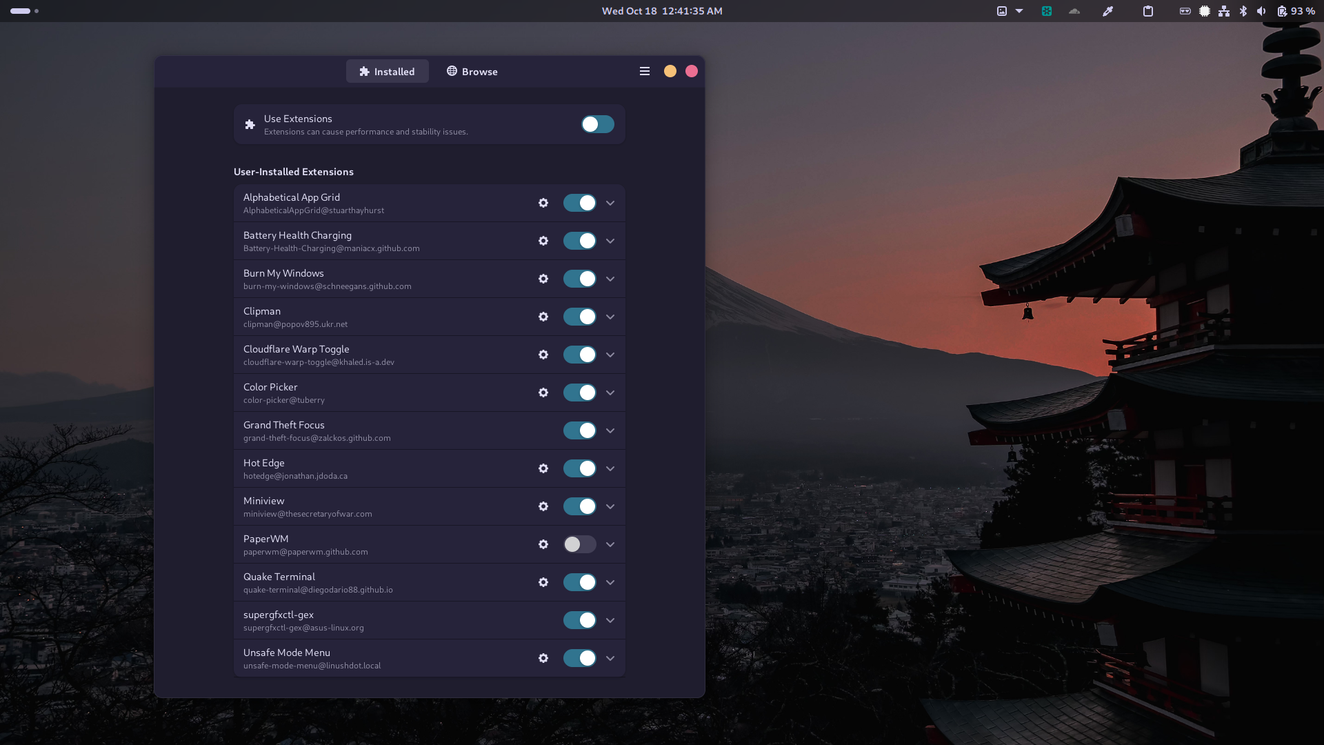 Dynamic Wallpapers doesn't works with PaperWM · Issue 637 · paperwm