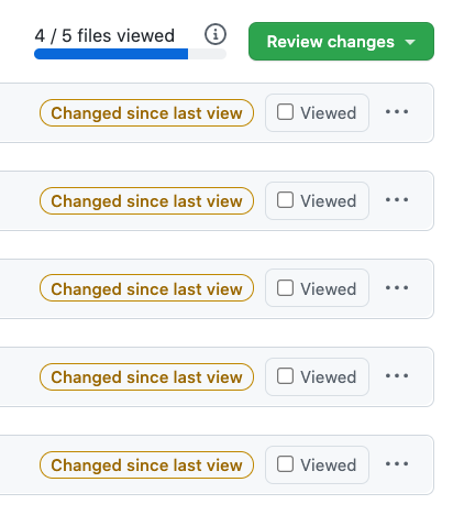 Bug: Incorrect number of "files viewed" when filtering by "Show changes ...