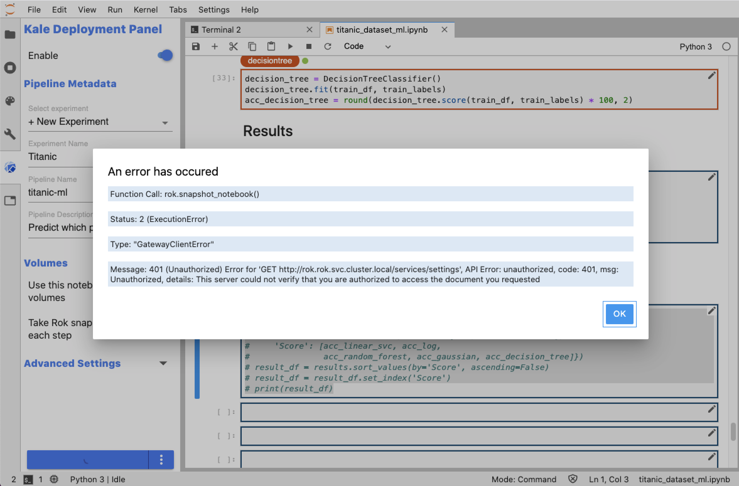 Error Kale Compile and Run on GC · Issue #5356 · kubeflow/kubeflow · GitHub