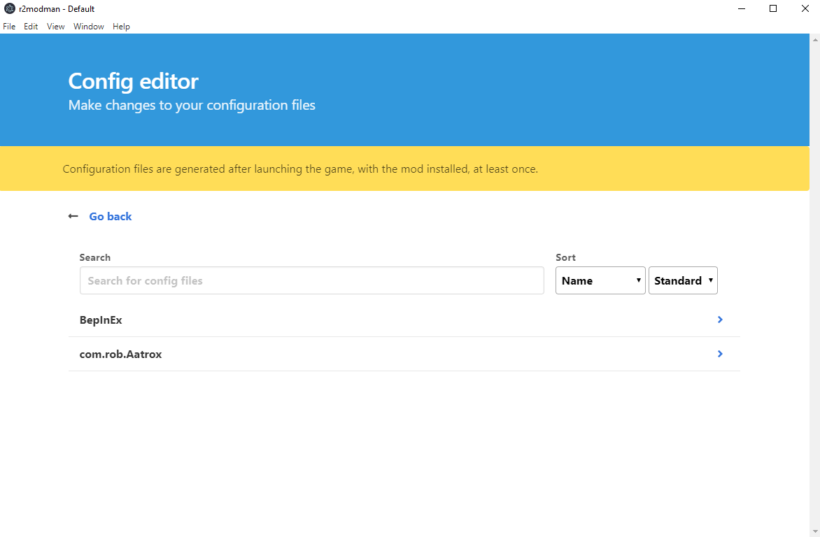 [FEATURE REQUEST] Config and mod sorting and filtering, refresh
