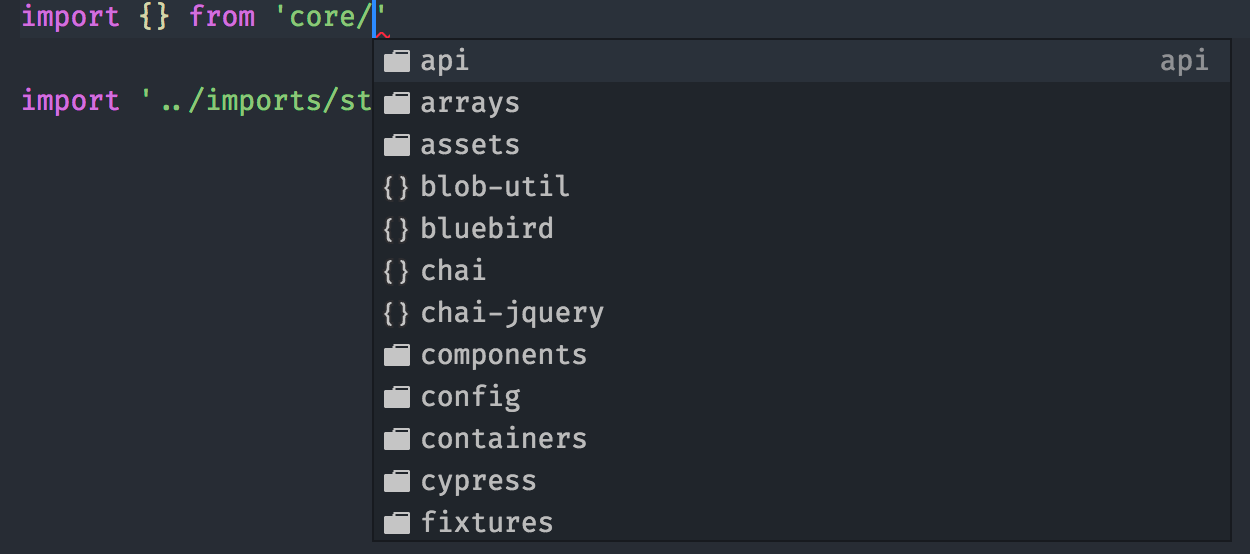 JavaScript import path Intellisense suggestions still pretty bad ...