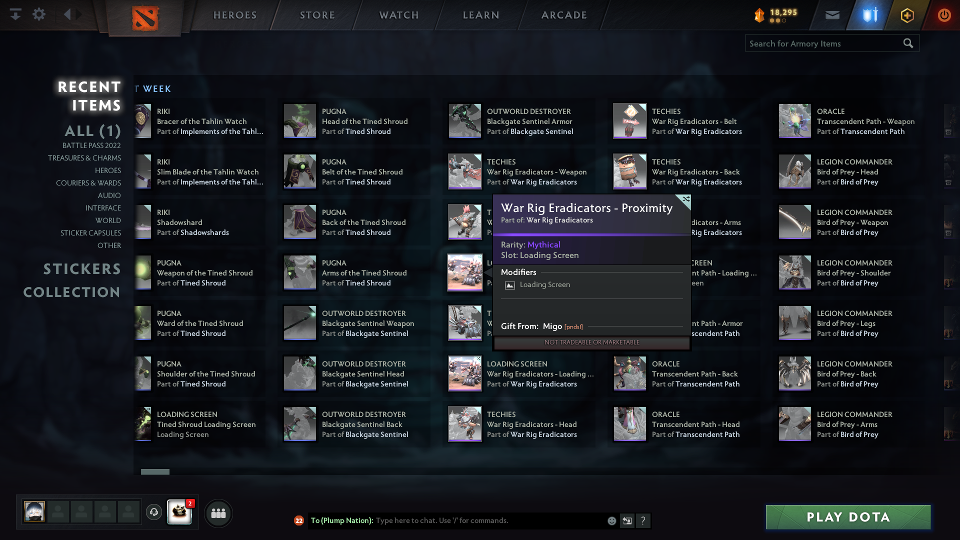 Proximity mine from the new Techies set comes as 2nd loading screen