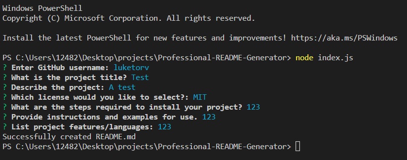 GitHub - luketorv/Professional-README-Generator: Professional README ...