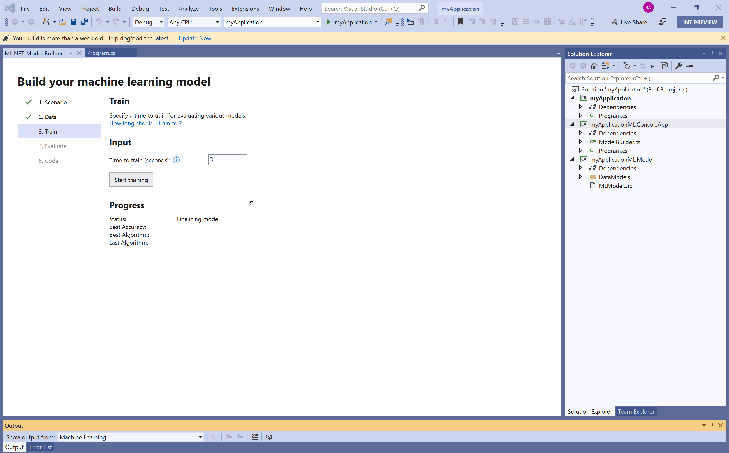 When training fails, Status text says "Finalizing Model" · Issue #196 ...