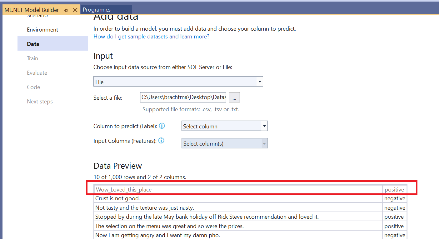 dataset w/o header not being loaded correctly · Issue #933 · dotnet ...