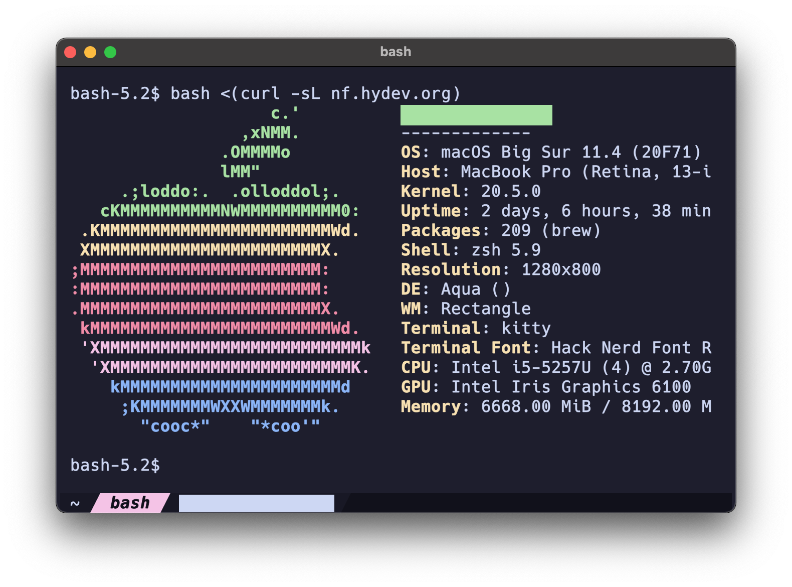Color Blocks Don't Get Printed on MacOS zsh 5.9/ bash 5.2.9 · Issue 50