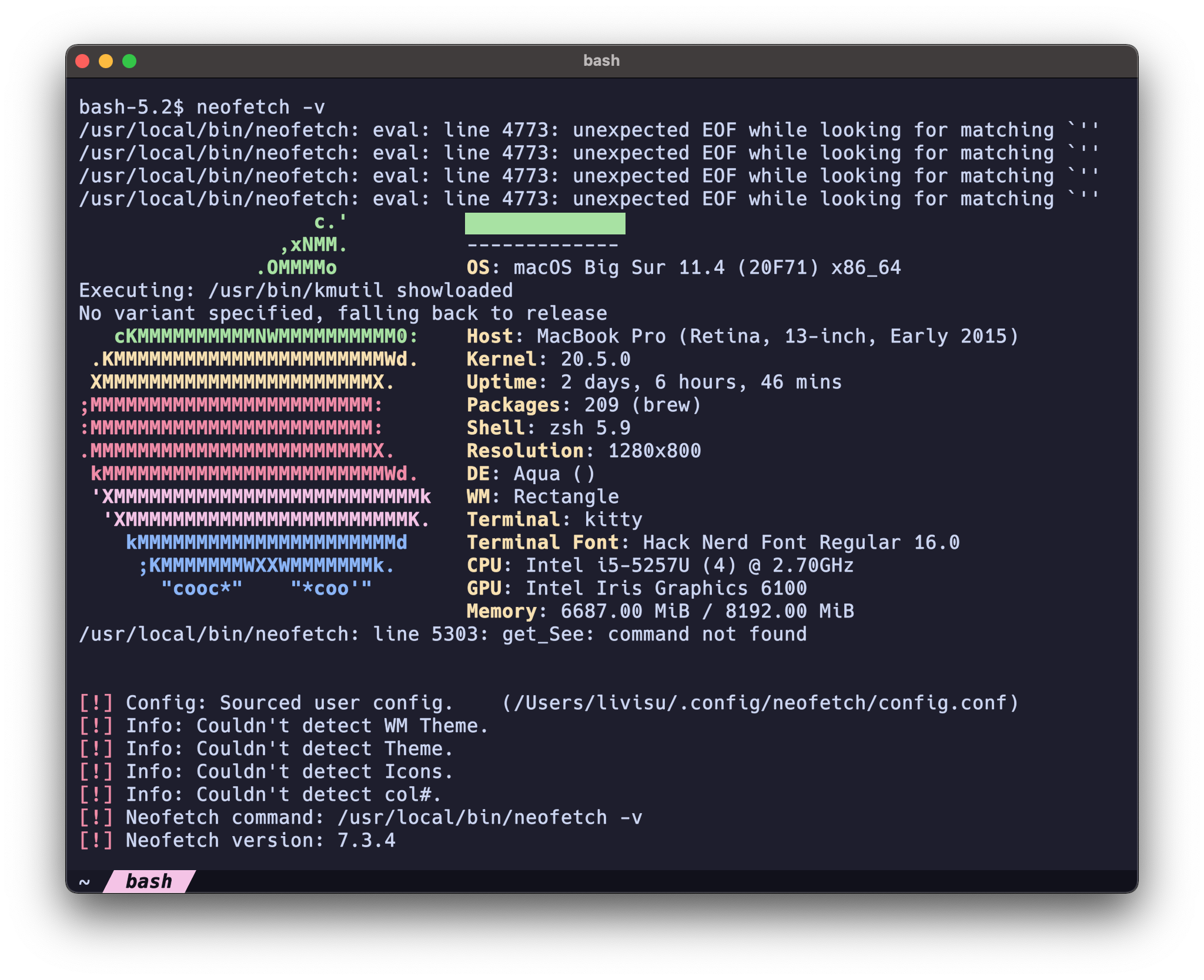 Color Blocks Don't Get Printed on MacOS zsh 5.9/ bash 5.2.9 · Issue 50