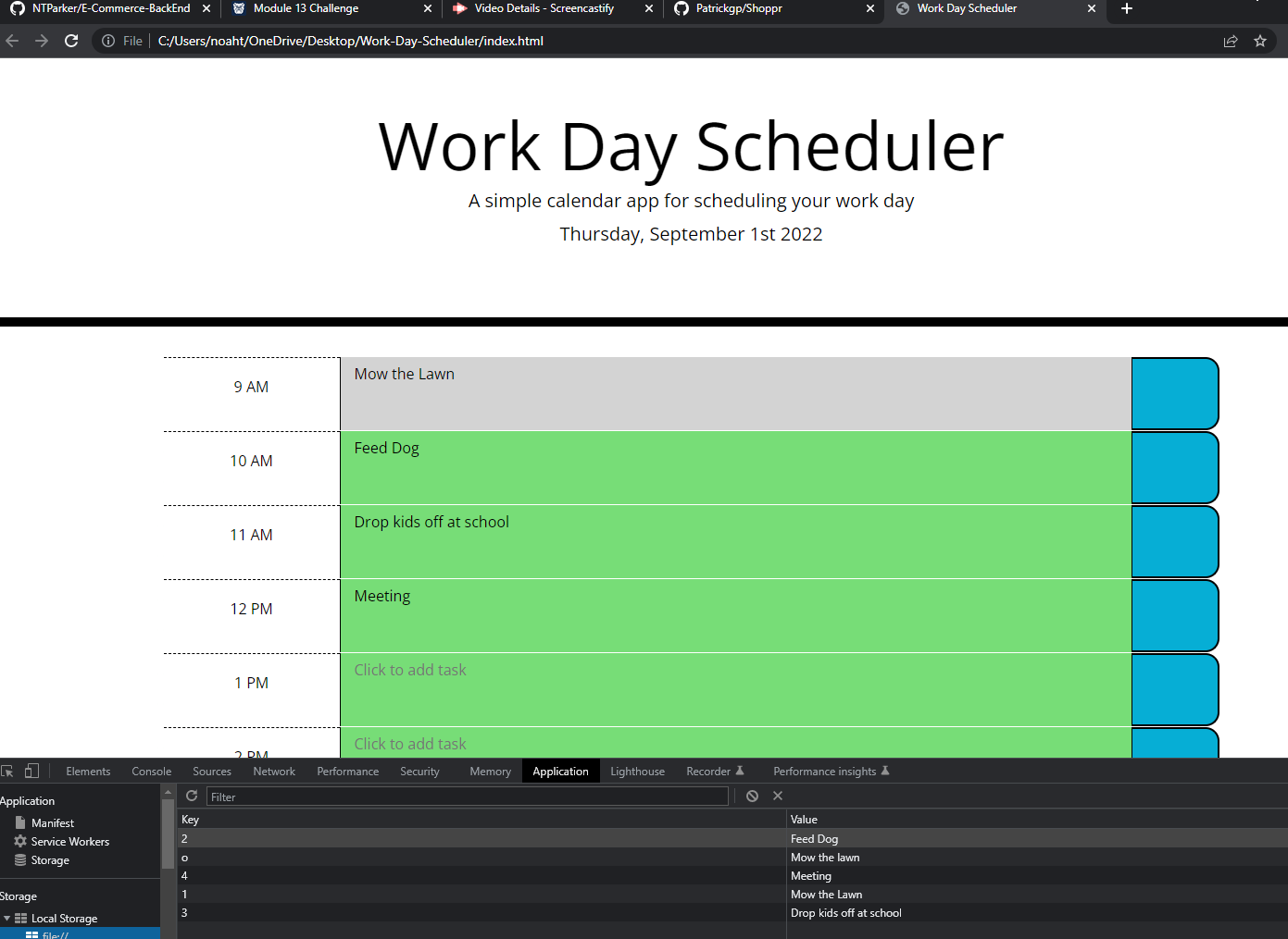 GitHub - NTParker/Work-Day-Scheduler