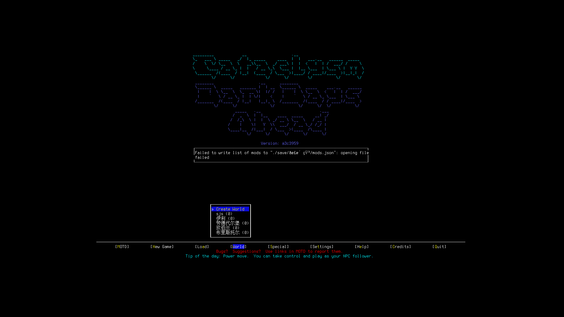 Failed to write module list when creating a new world · Issue #65180 ...