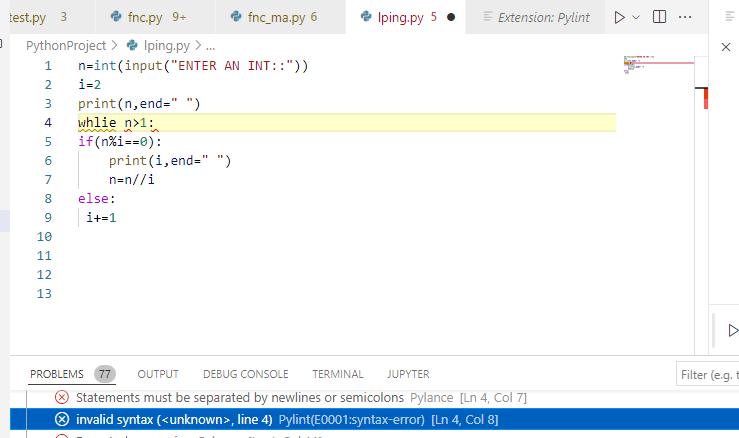 Getting an Issue "Statements must be separated by newlines or ...