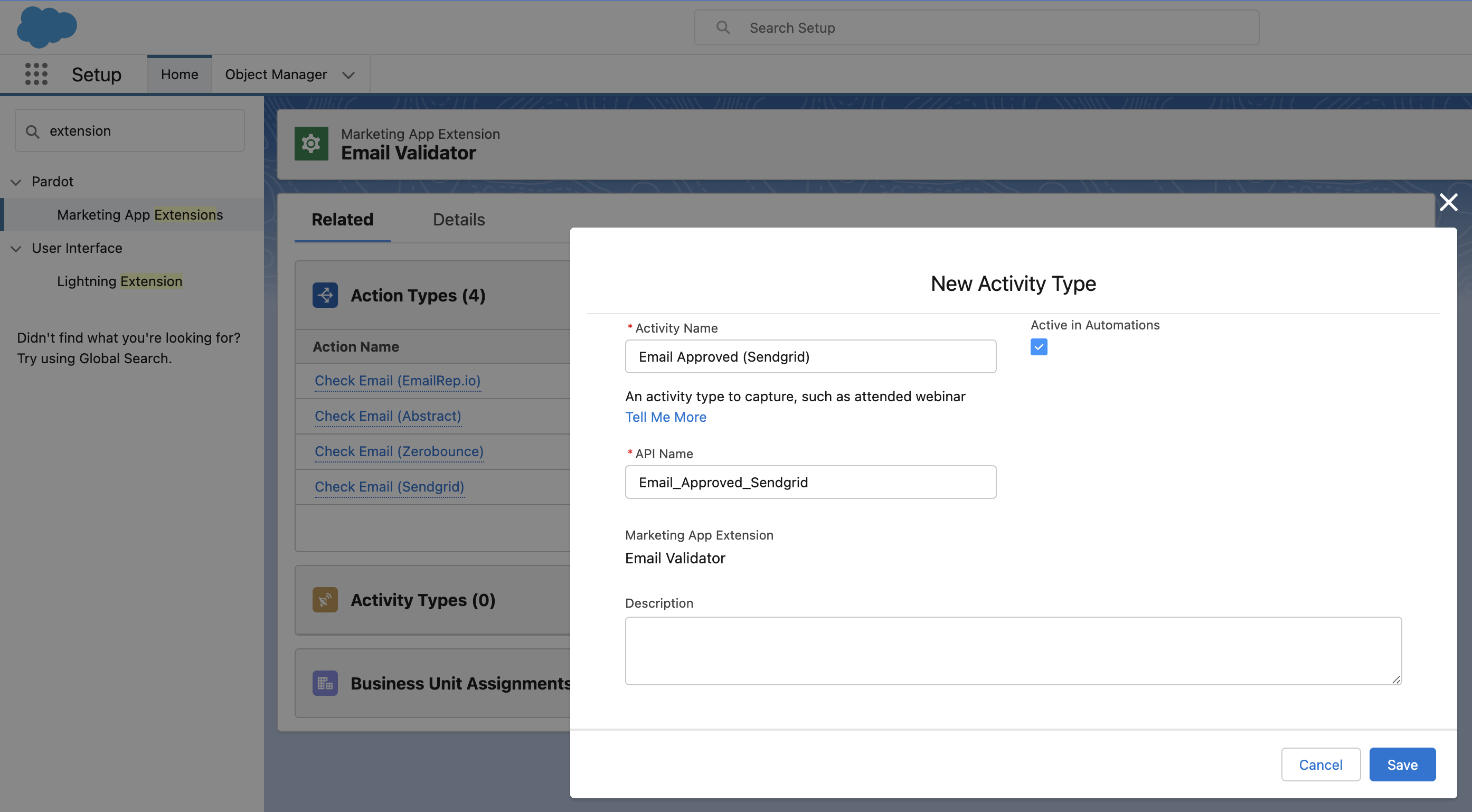 Activity Type - Sendgrid