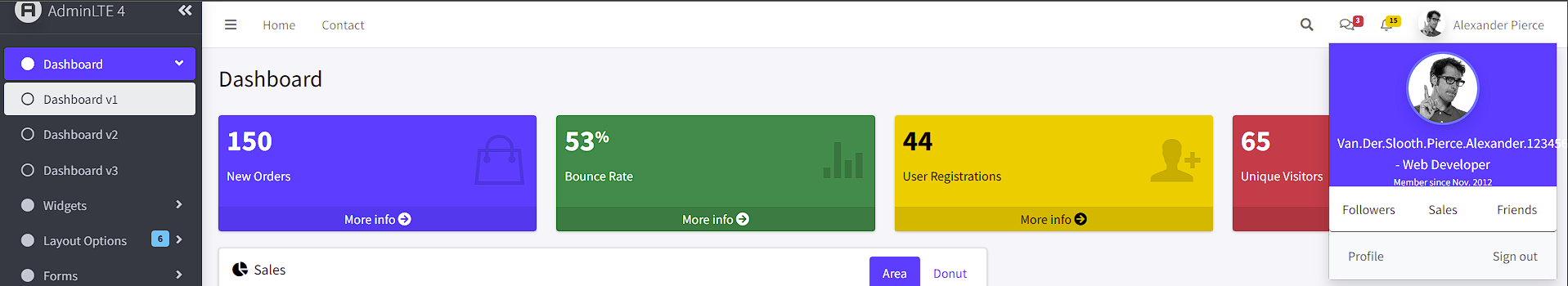 AdminLTE-v4-User-Profile-Long-Name-shifts-banding-logo