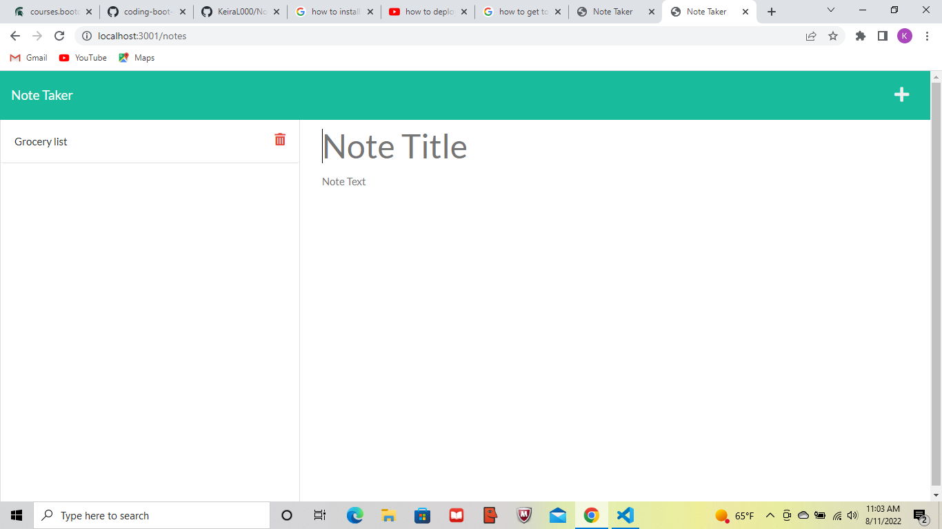 GitHub - KeiraL000/Note-taker