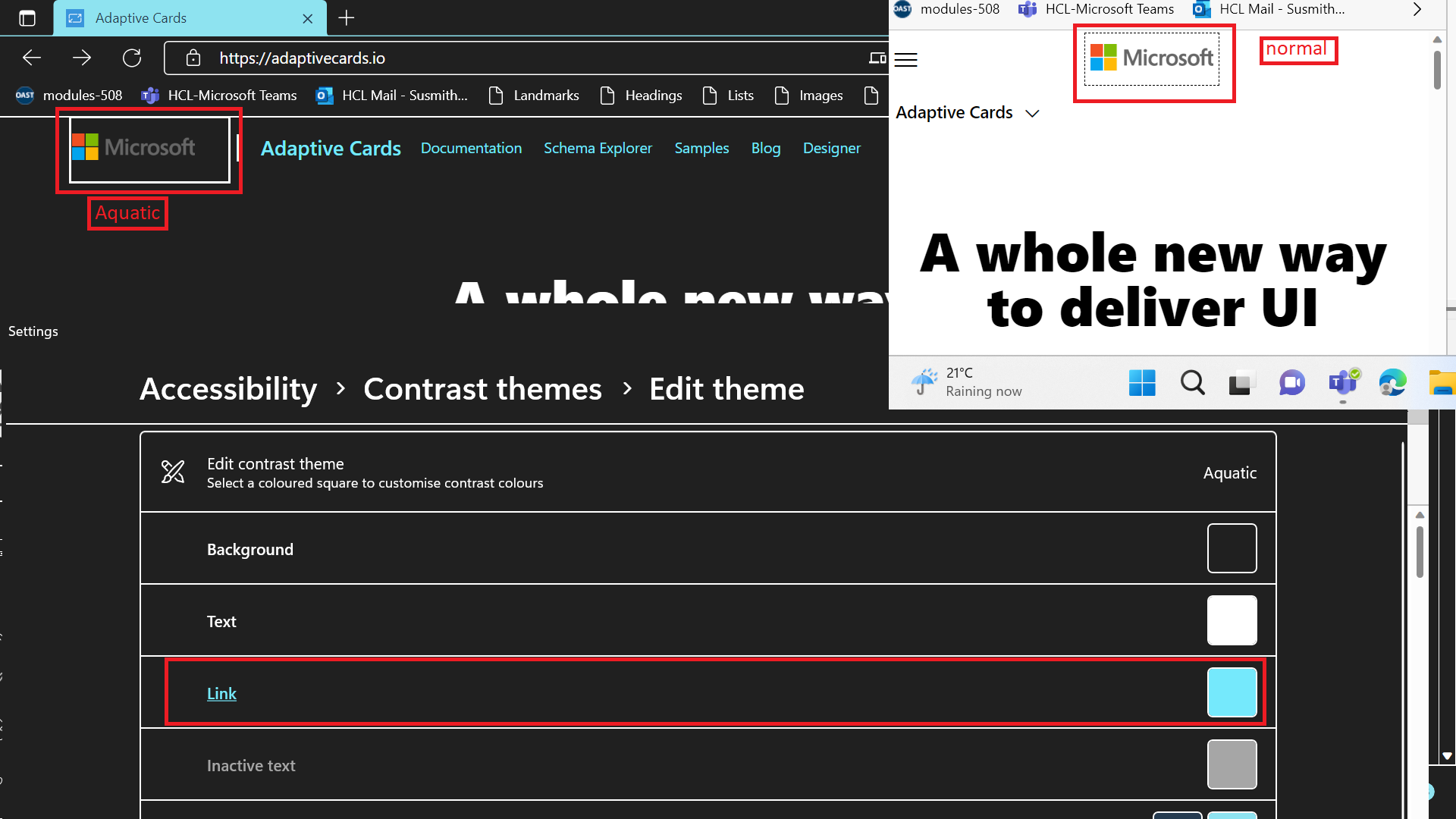 4 microsoft link in Aquatic settings
