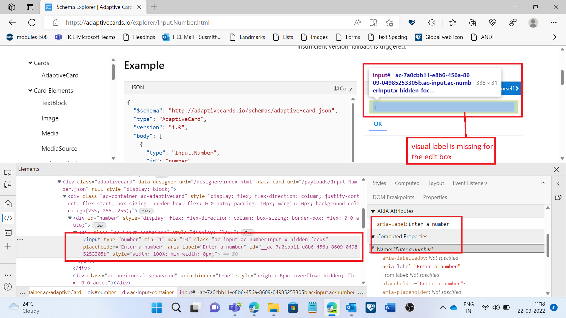Visual name is missing on the edit-number