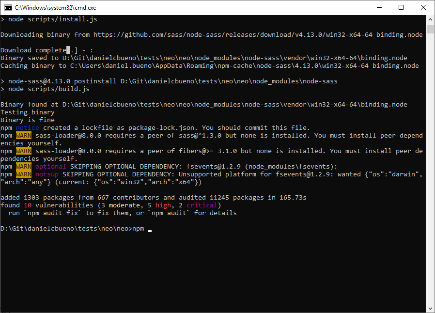 Neo mjs - npm install