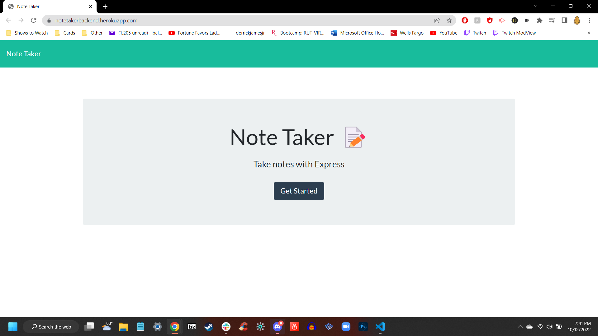 GitHub - derrickjamesjr/notetakerbackend