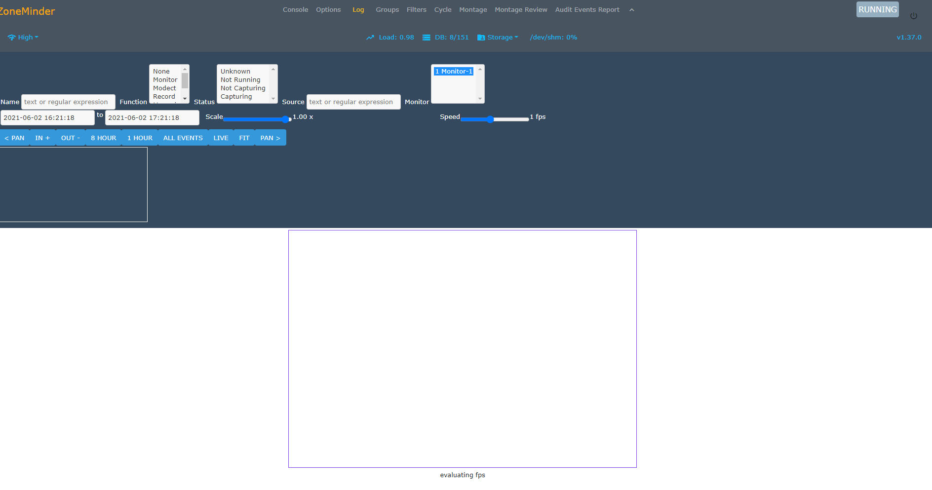 Montage Review No video to playback · Issue 3274 · ZoneMinder