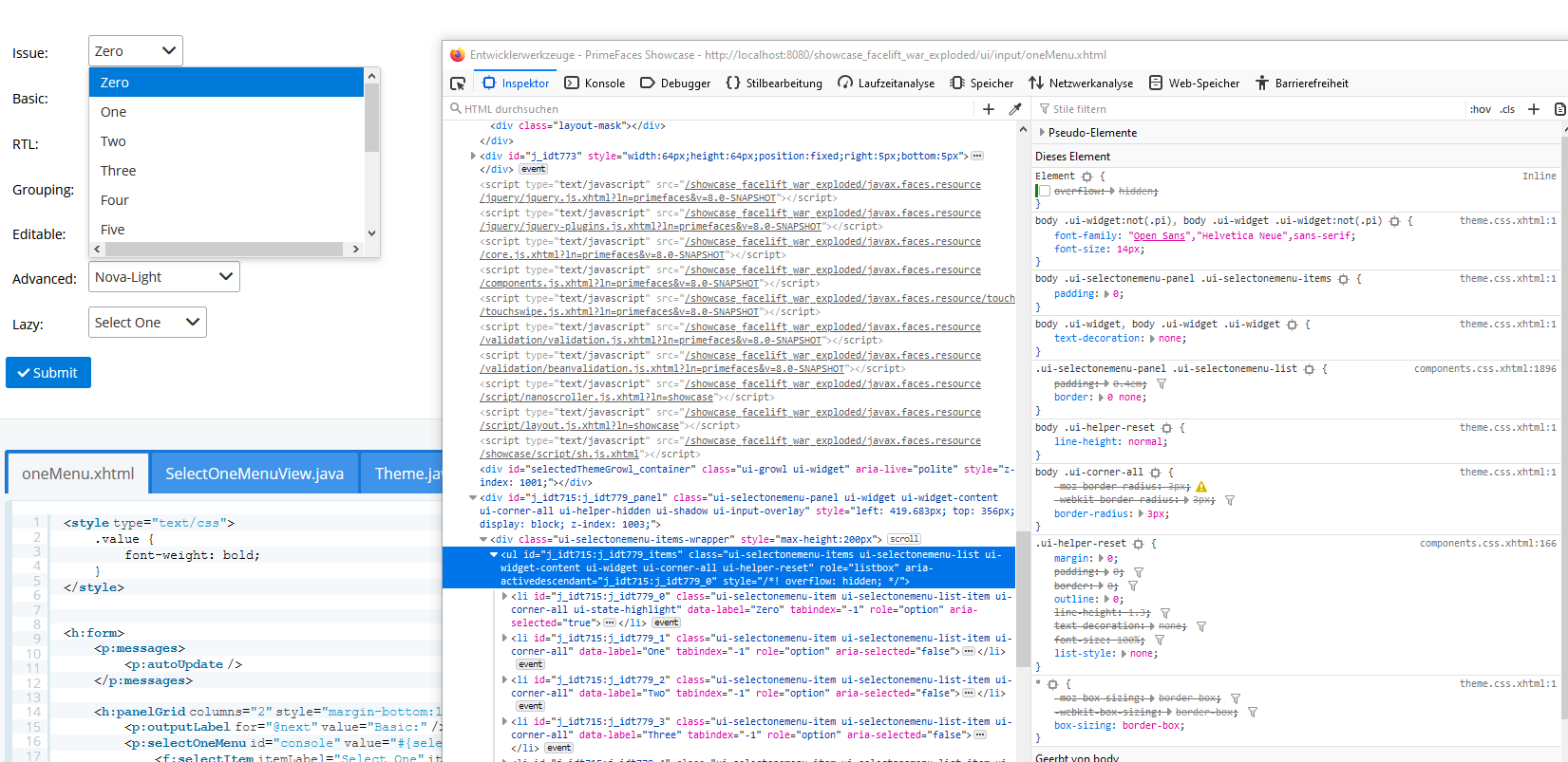 SelectOneMenu panel changes width after display and after click in