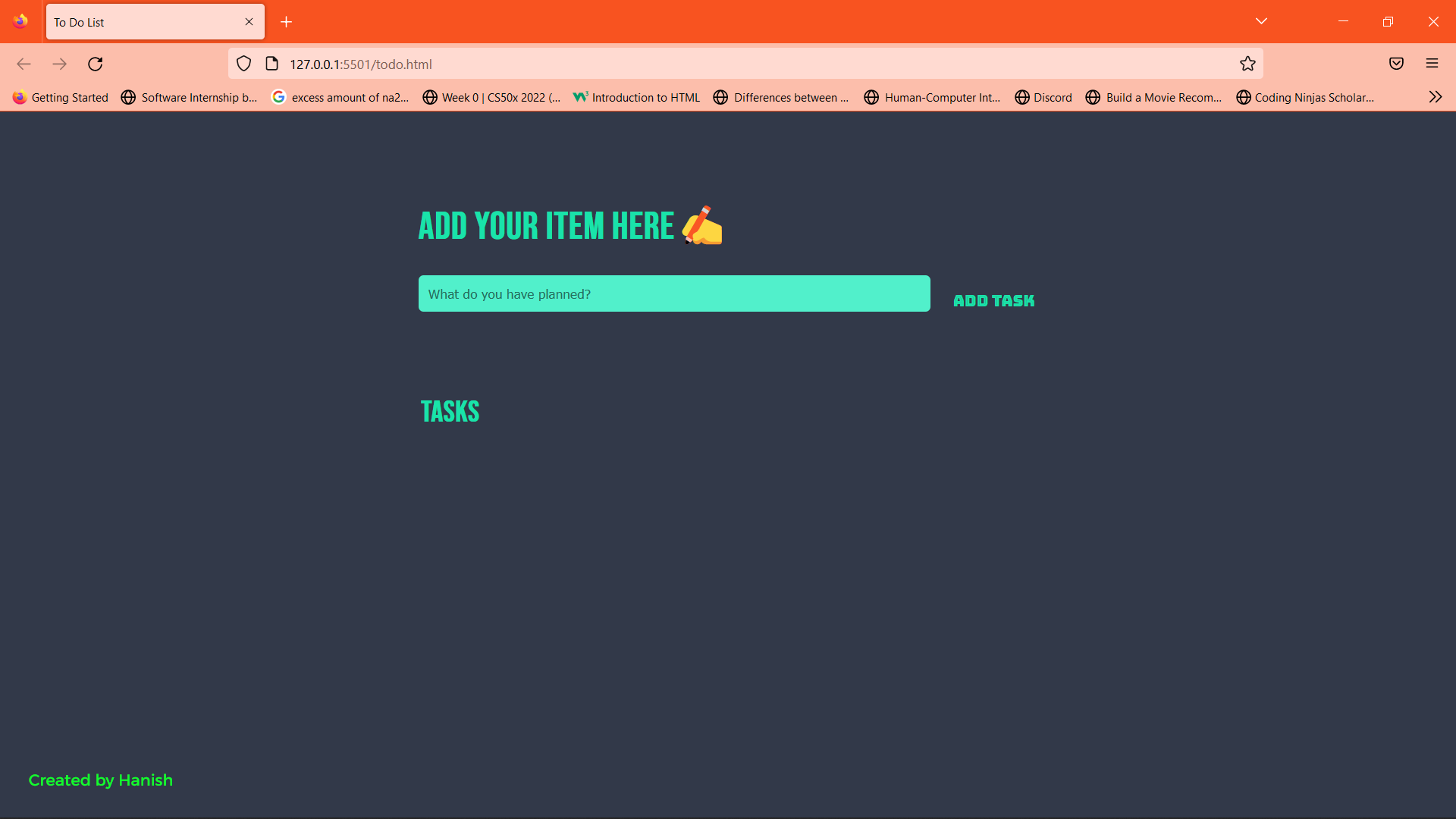 GitHub - hanishtharwani123/To-Do-list-Project