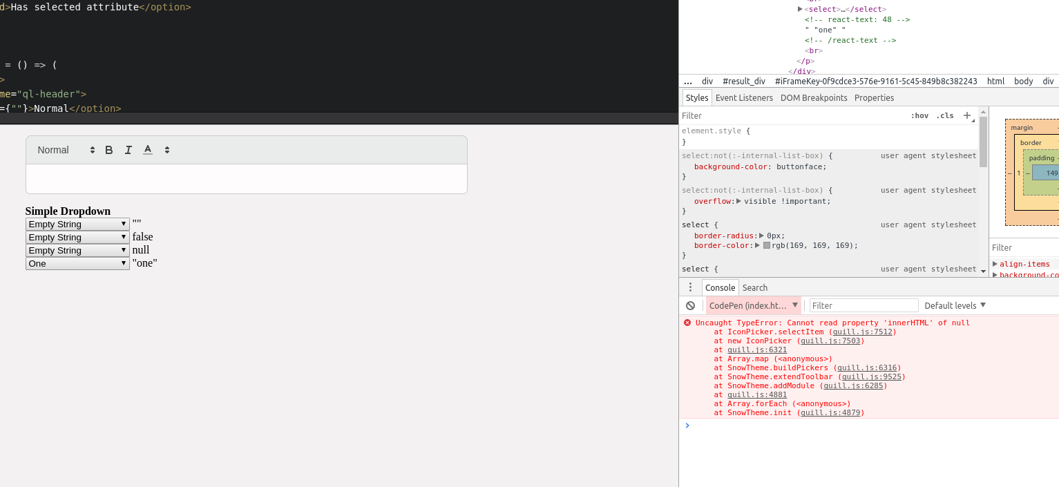 Use both DOM selected API and selected attribute to avoid regression ...