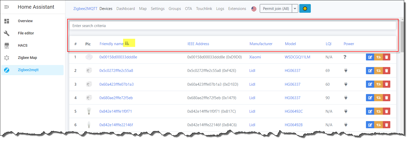 OTA: add filters/sort to datatables in GUI. Possible? · Issue #1016 ...