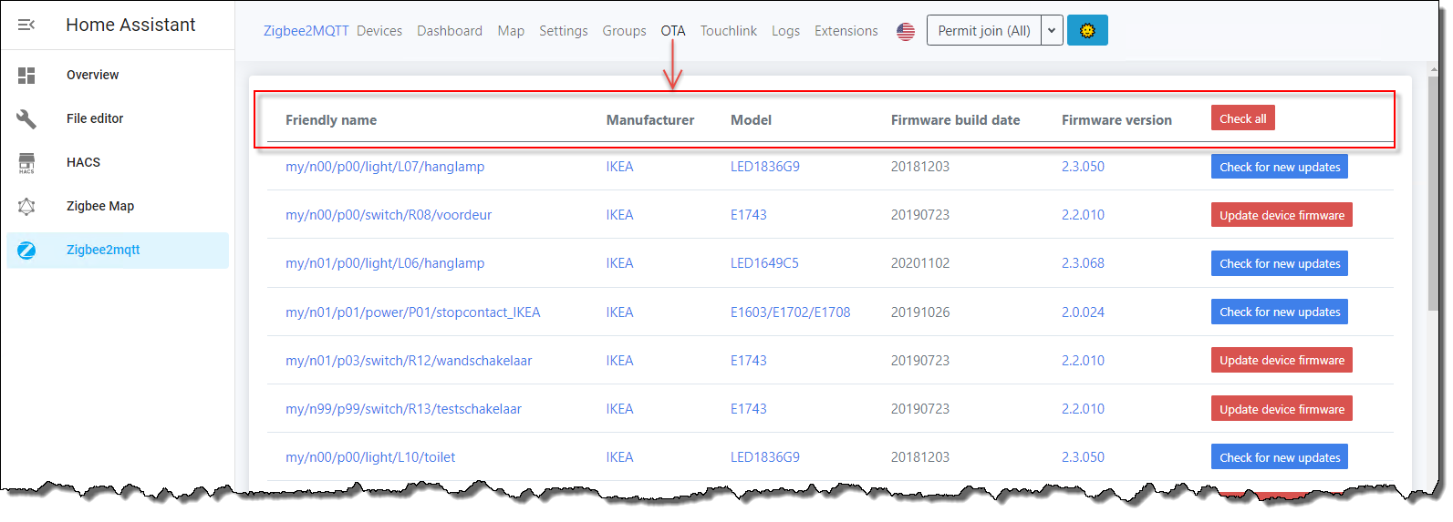 OTA: add filters/sort to datatables in GUI. Possible? · Issue #1016 ...