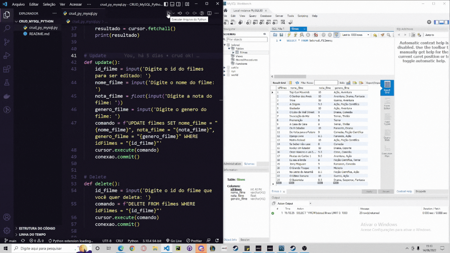 GitHub - FelipeM0reira/CRUD_MySQL_Python: Fazer todas as funções do ...