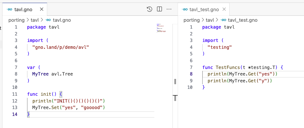 avl.Tree Set() in init() function panic when publishing package ...