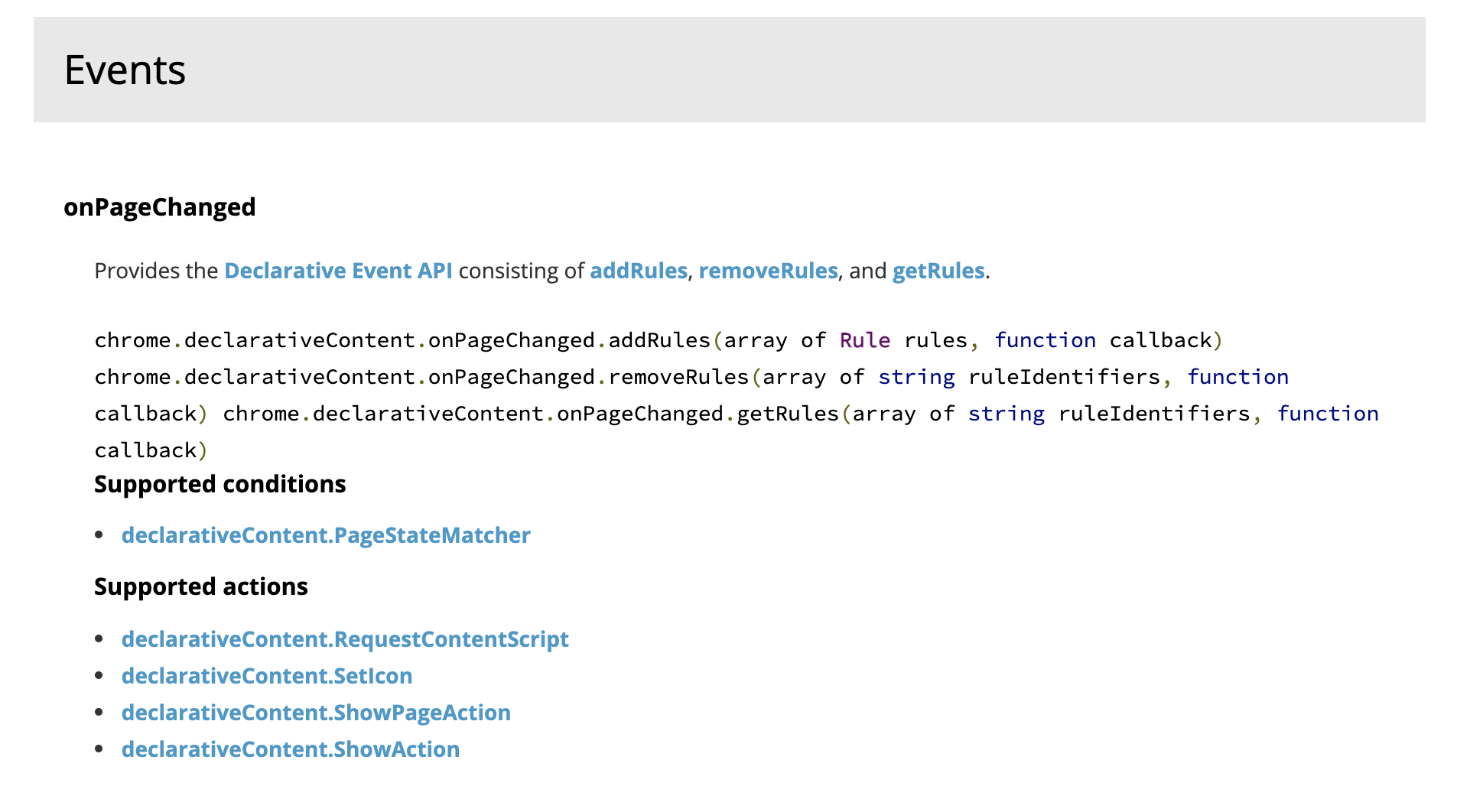 Event docs missing from declarativeContent API docs · Issue #285 ...