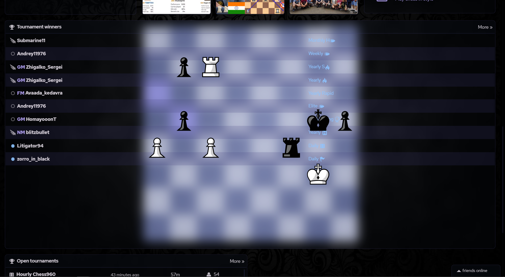 tournament winners obscuring daily puzzle