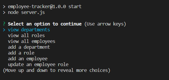 GitHub - russelldnn/employee-tracker: command line interface to view ...