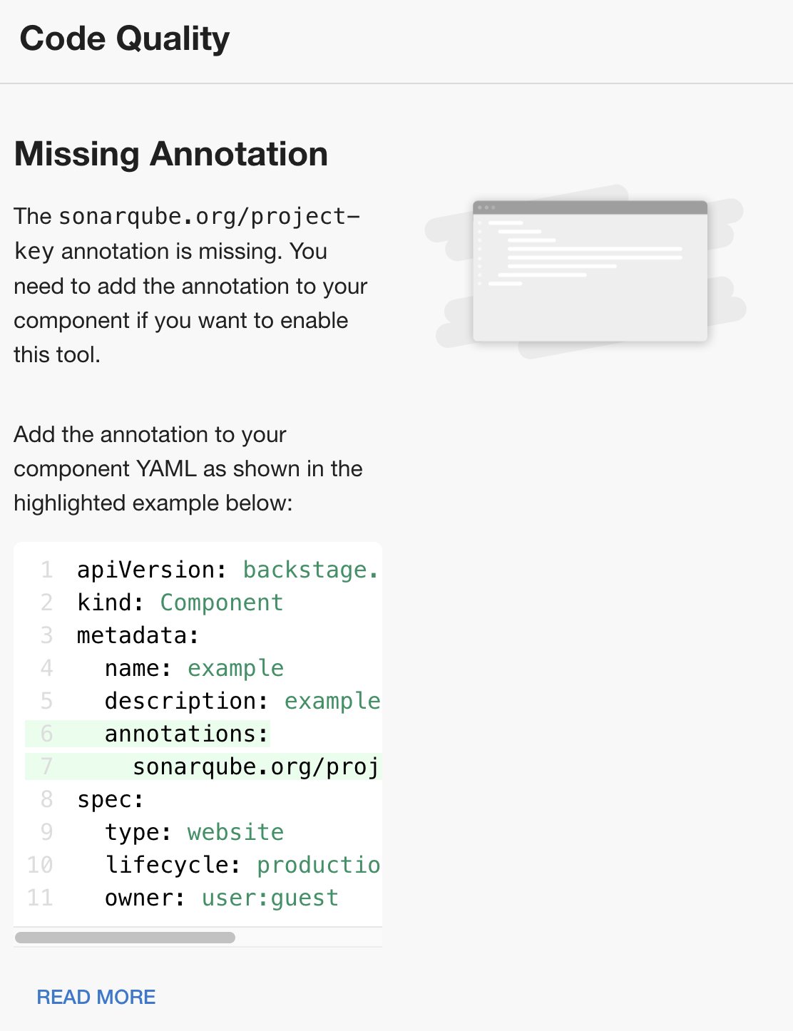 Sonarqube Plugin missing annotation · Issue 7120 · backstage/backstage