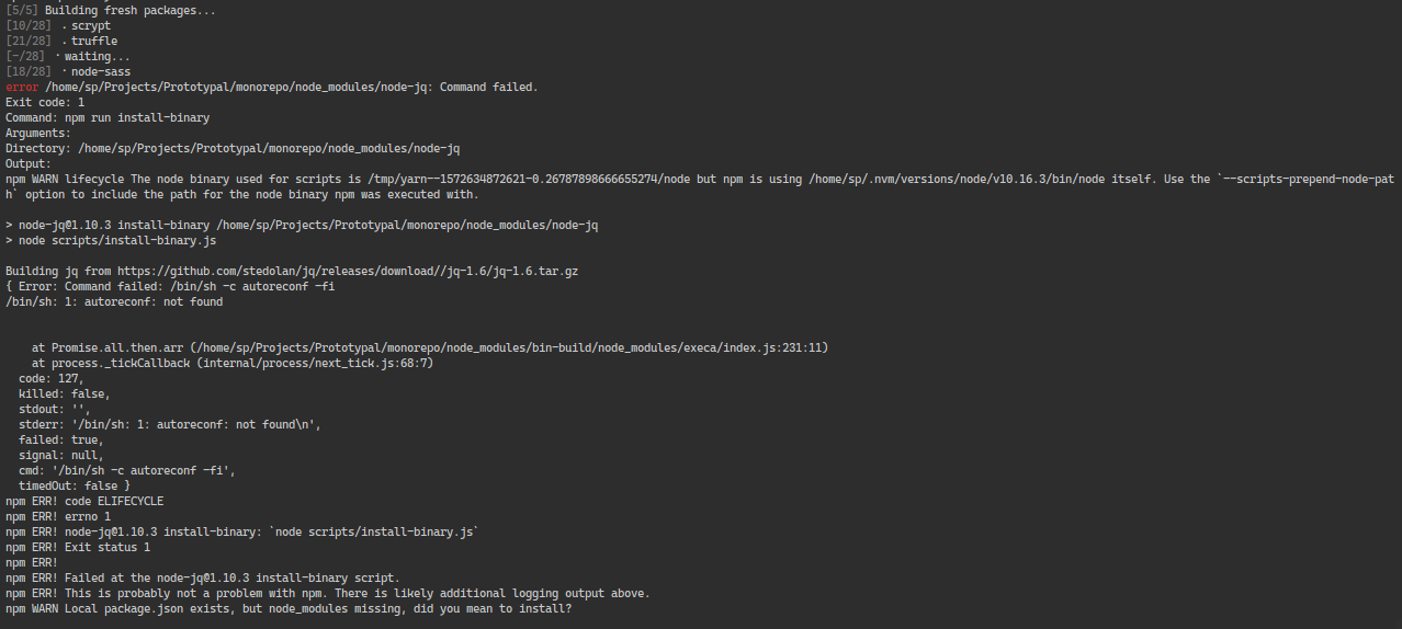 dependencies building is failing with node-jq · Issue #336 ...