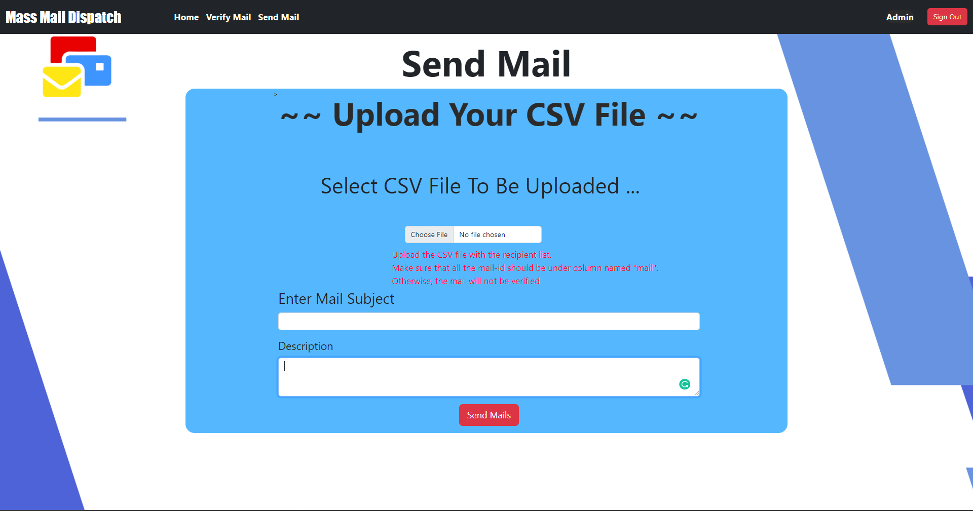 GitHub AjayNagarajM23/Exposys_Mass_Mail_Dispatcher_Django
