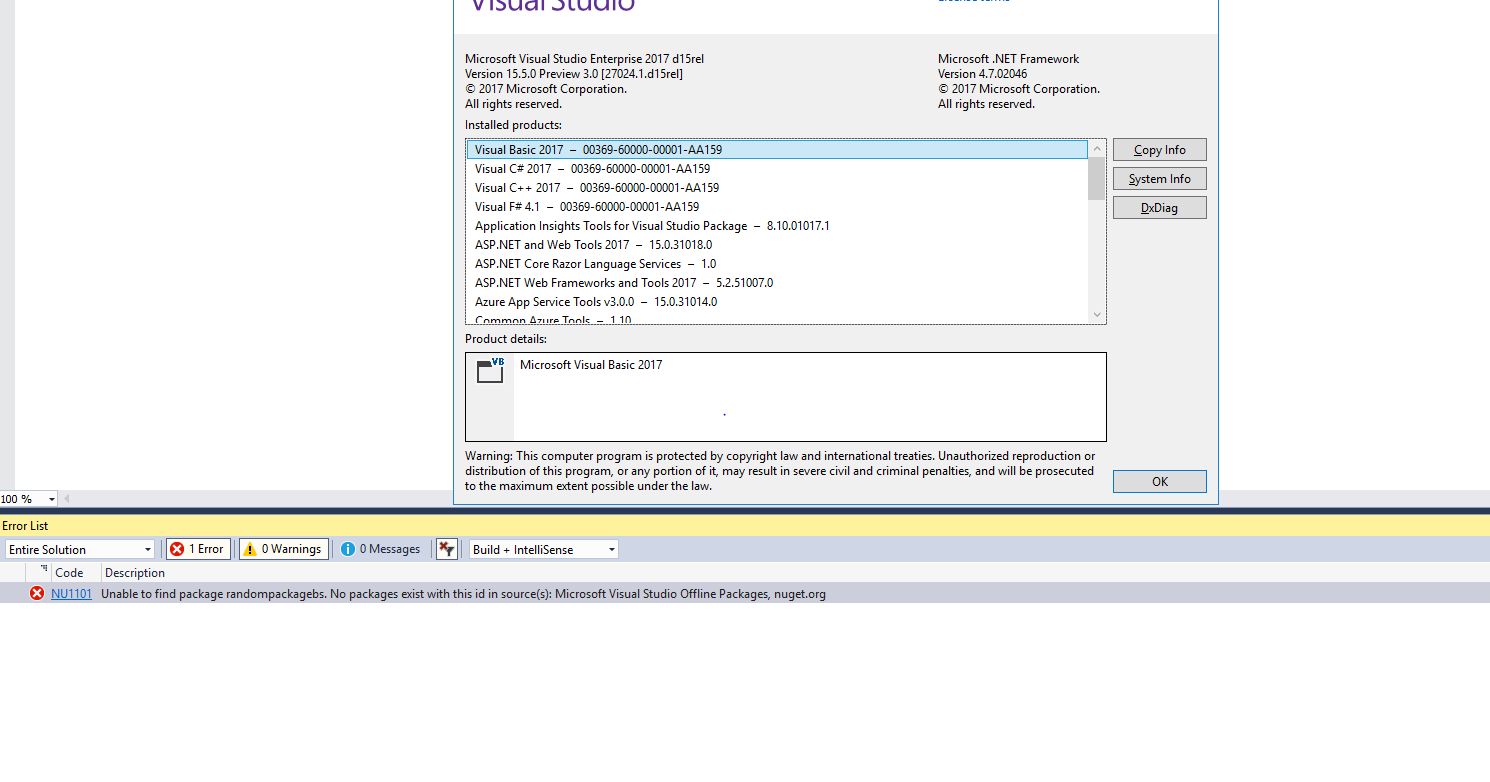 Error for failing to restore packages needs cleanup · Issue 6097