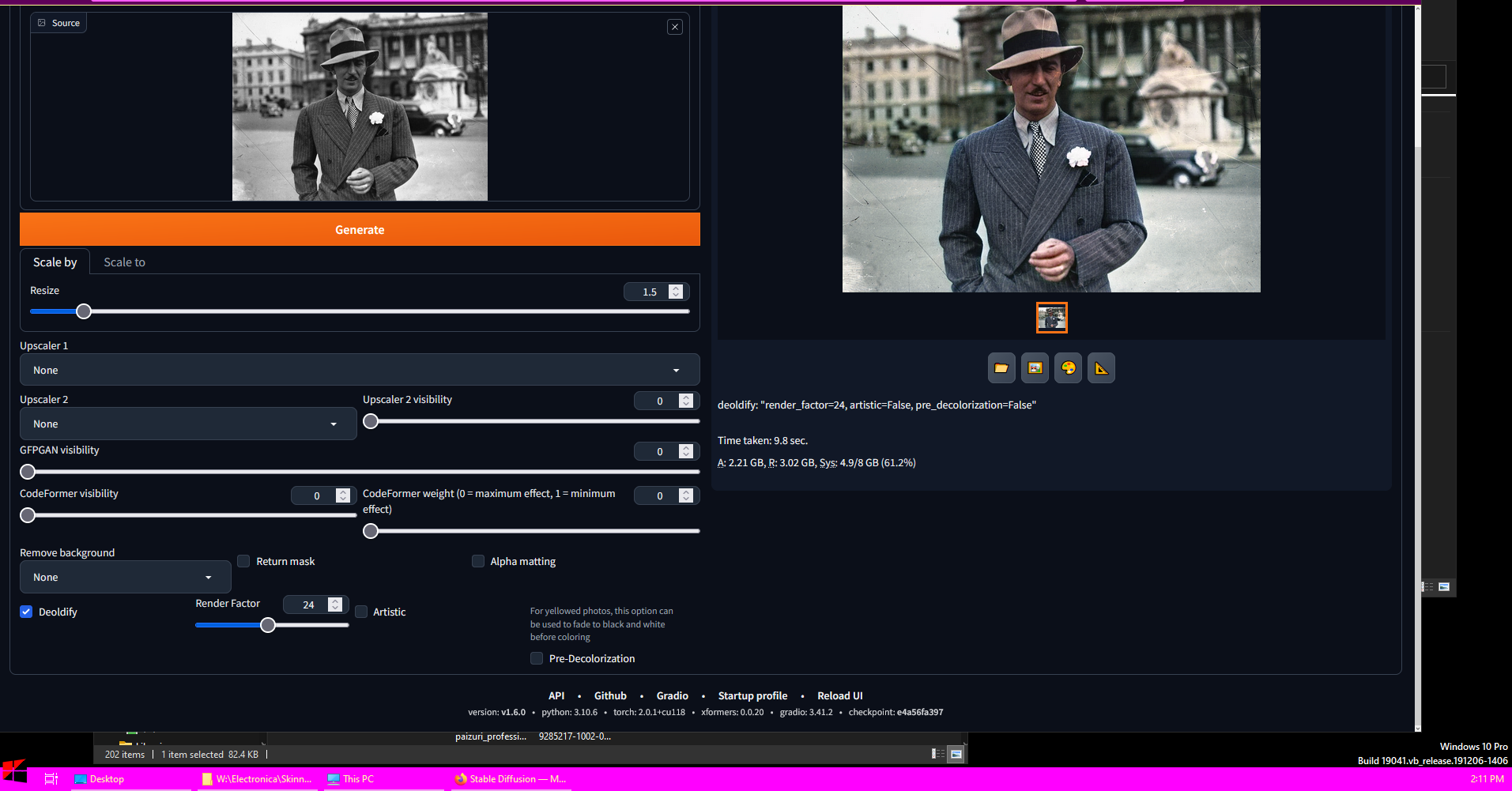 Windows 10 confirmation issue 38 spensercai sd webui deoldify github