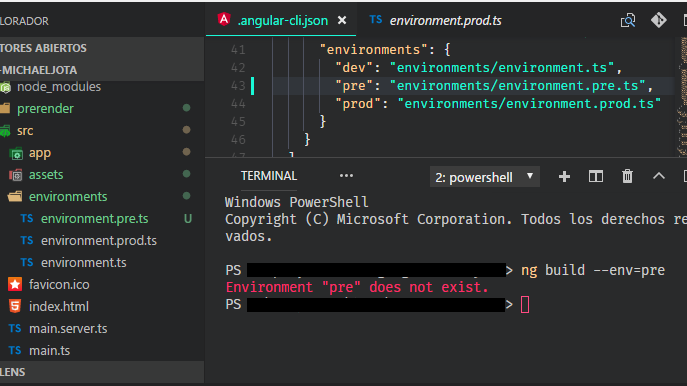 Can't create additional environment. Environment "local" does not exist ...