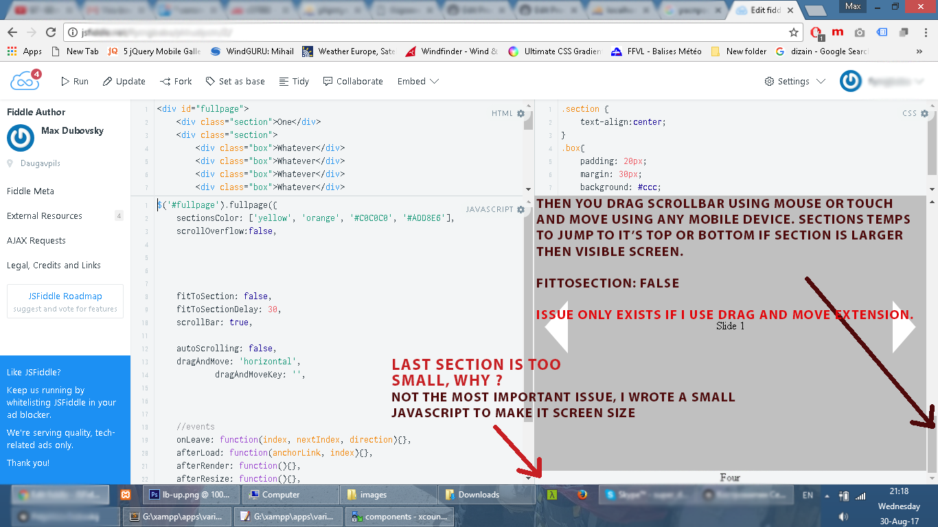 Drag and Move ignores fitToSection when dragging the scroll bar on