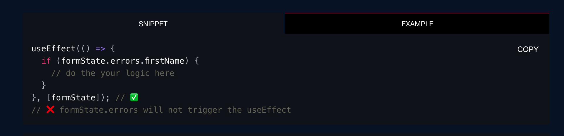 react hook form watch not triggering useeffect