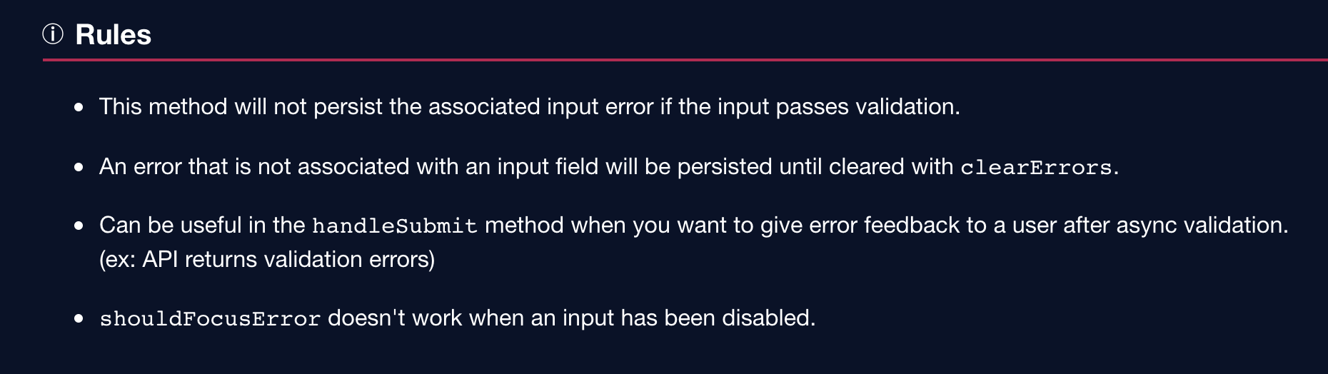usefieldarray-input-does-not-clear-errors-set-via-seterror-react-hook