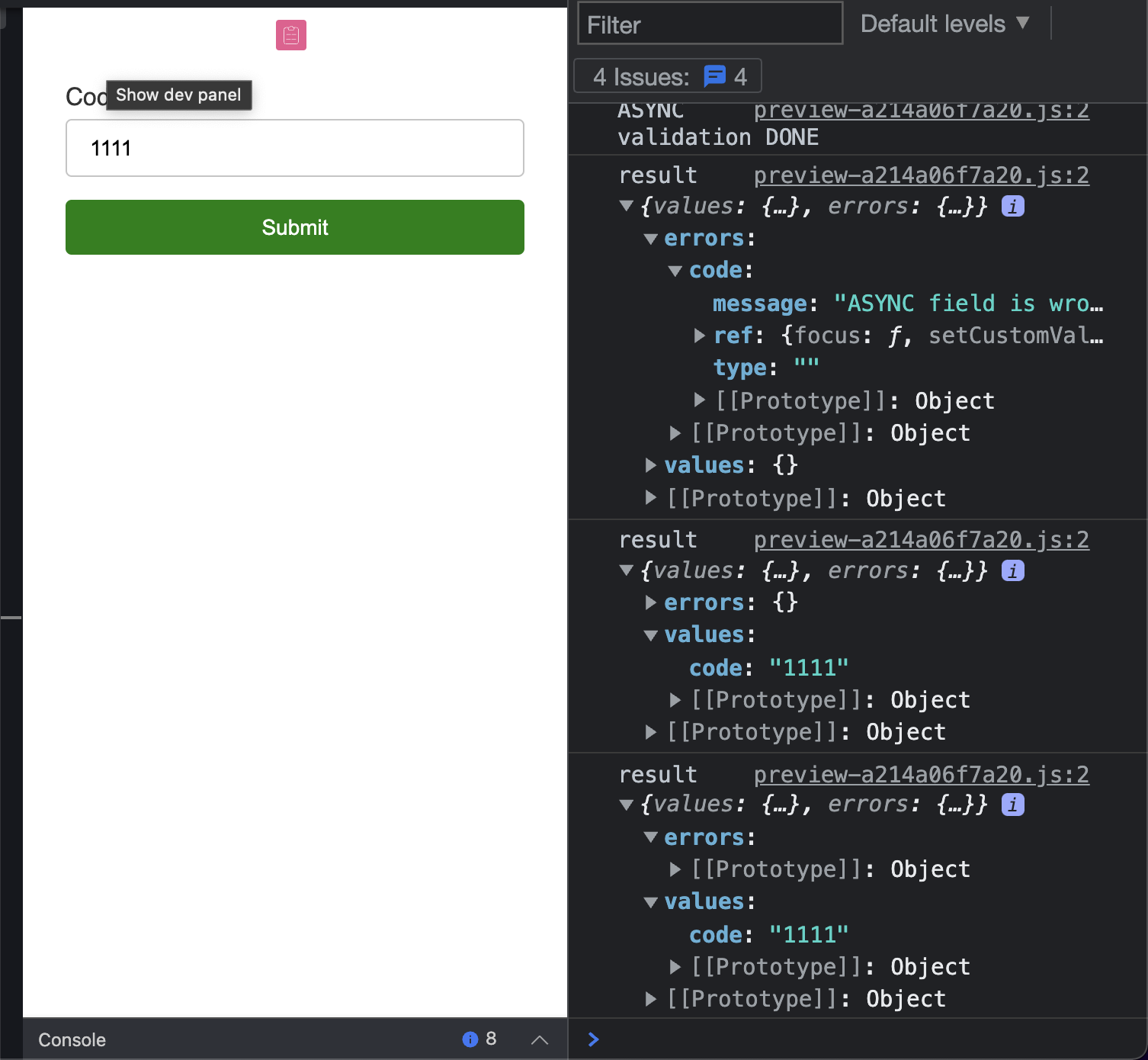 issue: error disappears on blur with async validation · react-hook-form ...
