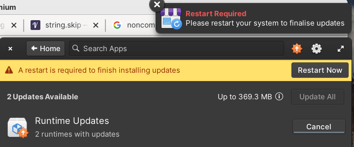 Urges users to restart before the update is complete · Issue #1605 ...