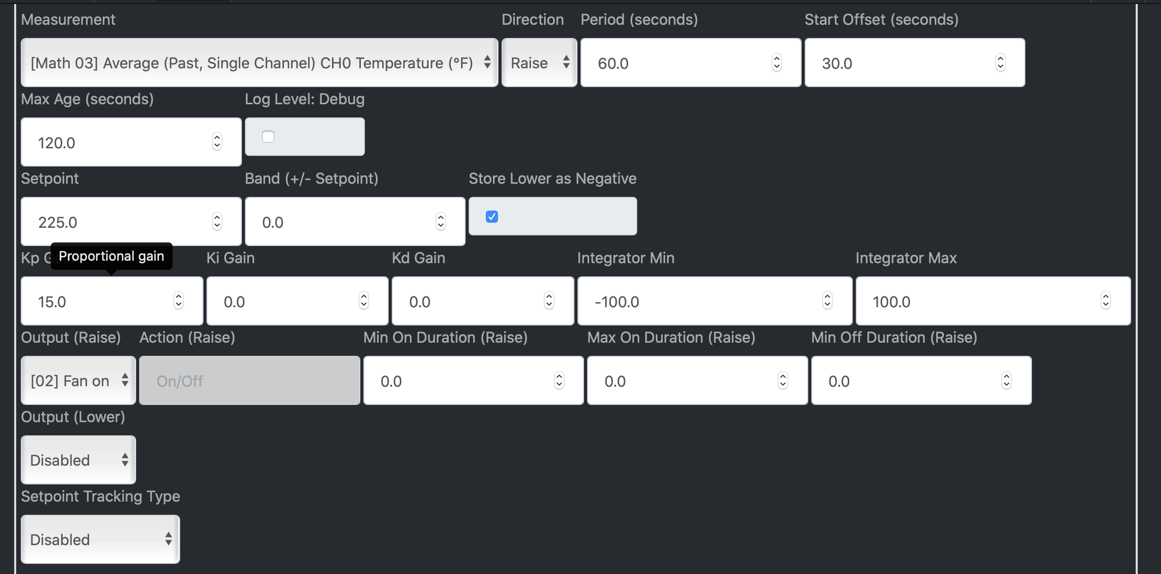 PID Min on, Max on, and Max off settings not saving · Issue #810 ...
