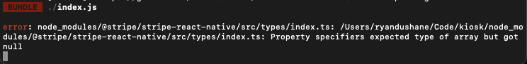 Property specifiers expected type of array but got null · Issue #857 ...