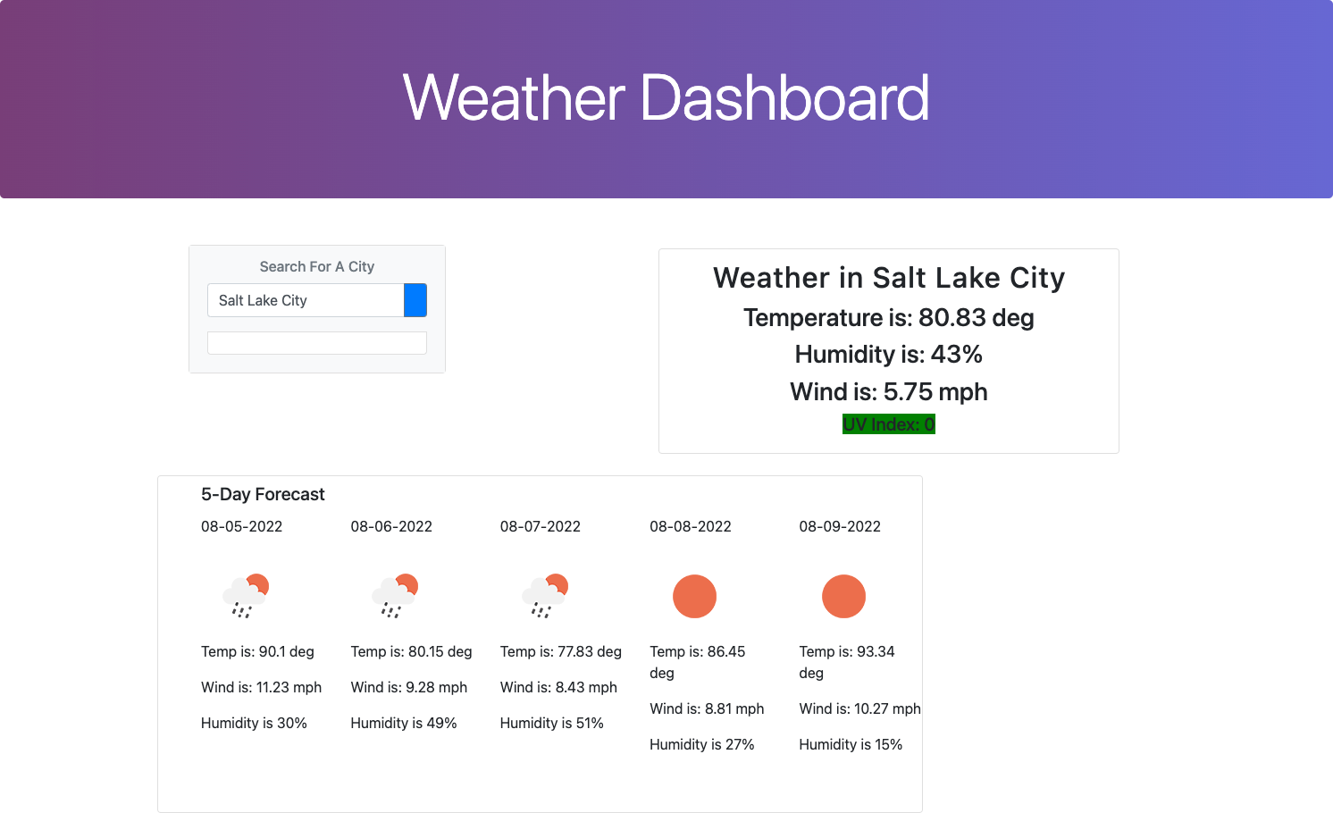 GitHub - cmetcalf8/Weather-Dashboard