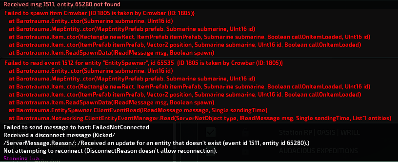Can't join a server until a round ends (Received an update for an ...